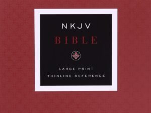 NKJV Large Print Thinline Reference Bible with Maclaren Series Black Cover and Blue Letter Edition for Colorblind Friendly Ac