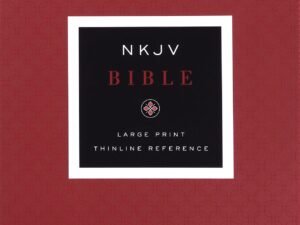 NKJV Large Print Thinline Reference Bible in a durable brown binding