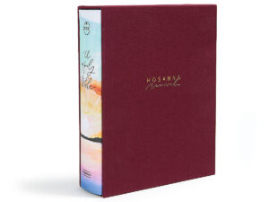 Stunning CSB Hosanna Revival Notetaking Bible amidst a peaceful lake scene