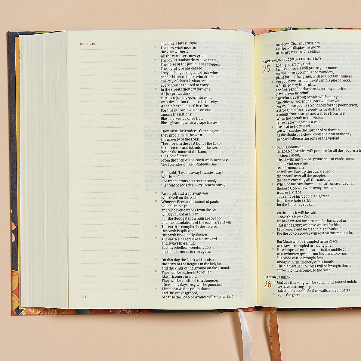 Inspirational pages of the CSB Hosanna Revival Bible for luxury reading