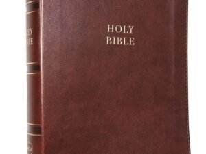 NKJV Single-Column Reference Bible with red letter edition, thumb index and brown design