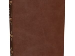 NKJV personal size large print reference Bible with red letter edition and brown cover