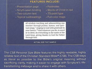 Elegant brown leather luxury CSB Christian Standard Bible, personal size edition, with red letter text
