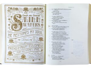 Illuminated ESV Bible Art Journaling Edition with green cover and paper dust jacket