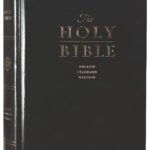 ESV Premium Pew and Worship Bible in black leather binding with black letter edition text