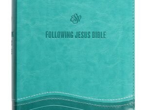 Close-up of ESV Following Jesus Bible teal black letter edition pages