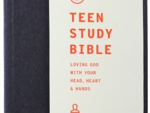 Close-up of the ESV Teen Study Bible, highlighting its study features and layout.