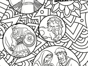 Biblical history interactive white canvas for coloring and learning.