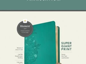 NLT Super Giant Print Bible Filament Enabled Edition Peony Rich Teal Indexed (Red Letter Edition)
