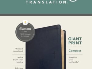 Compact Giant Print NLT Bible with Filament Enabled Edition Navy Blue Cross Red Letter