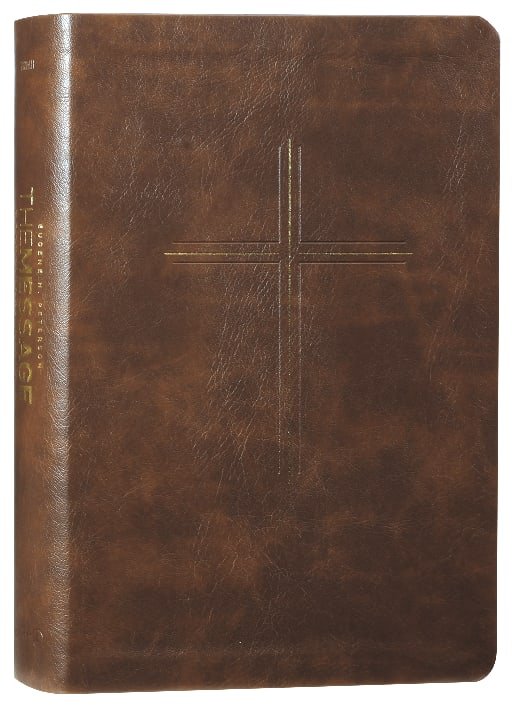 Message Devotional Bible Brown Cross Black Letter Edition