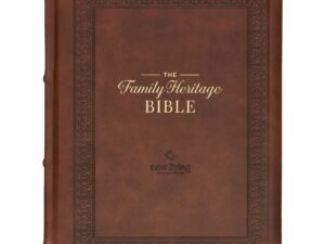 Family Heritage Bible with thumb index and black letter edition in brown cover