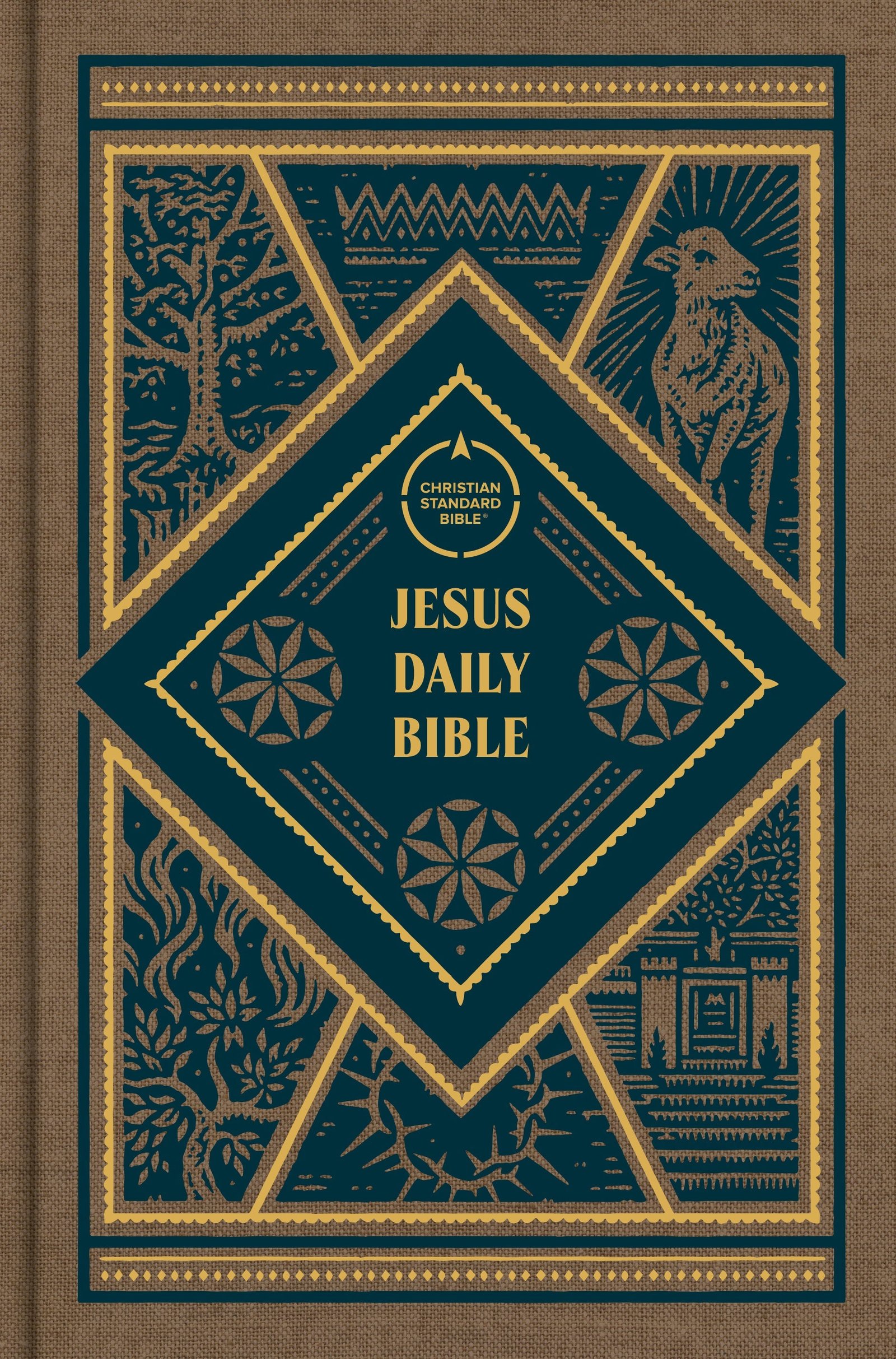 Daily Bible readings of Jesus throughout scripture in black letter edition