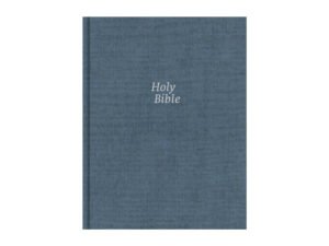 A CSB devotional journaling Bible with a denim black cover in the Revive Our Hearts Edition