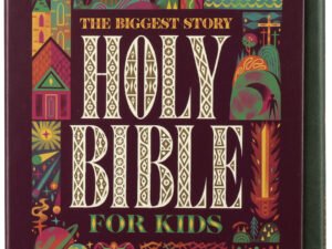 ESV The Biggest Story Holy Bible for Kids with a dark green armor design and a bookmark