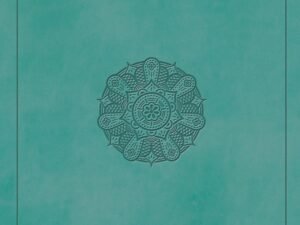 English Standard Version compact Bible with turquoise emblem design