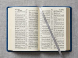 Bible — Open Spread Flat Lay | Generated by Modelize