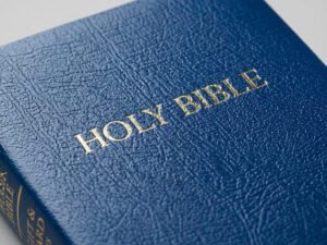 Hardcover Bible — Macro Texture & Foil | Generated by Modelize