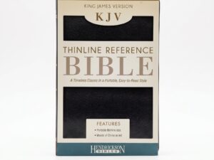 Studio photo of KJV Thinline Reference Bible (Bonded Leather, Burgundy, Red Letter) in hero