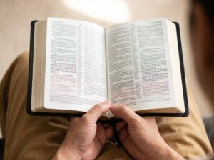 Studio photo of KJV Pew Bible: Holy Bible in lifestyle