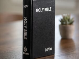 Studio photo of NIV Holy Bible Compact Black in detail