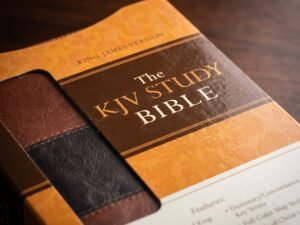 Studio photo of The KJV Study Bible (Two-Tone Brown) (King James Bible) in detail