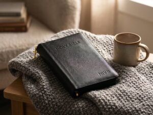 Studio photo of NIV Medium Polyurethane Cross Black in lifestyle
