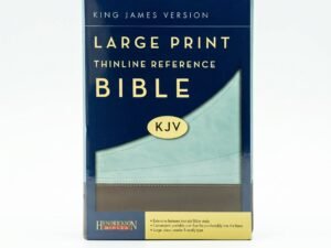 Studio photo of KJV Large Print Thinline Reference Bible (Flexisoft, Chocolate/Blue, Red Letter) in hero