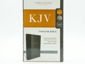 Studio photo of The Holy Bible: King James Version, Black/Gray, Thinline Bible, Standard Print, Red Letter Edition in hero