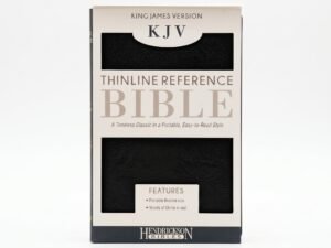 Studio photo of KJV Thinline Reference Bible (Flexisoft, Black, Red Letter) in hero