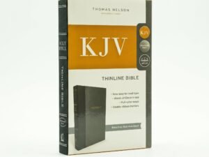 Studio photo of The Holy Bible: King James Version, Black/Gray, Thinline Bible, Standard Print, Red Letter Edition in hero